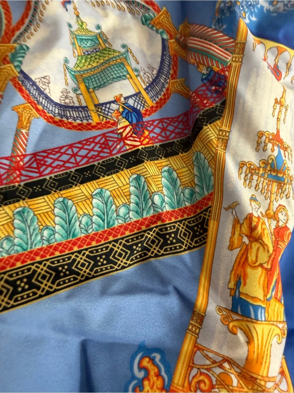 Versace Blue Drawstring Swim Shorts with Gold Accents - Picture 6 of 9